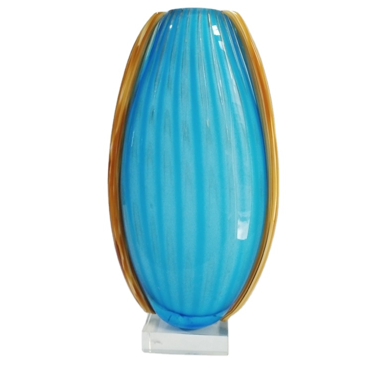 38cm tall with crystal base murano glass vase