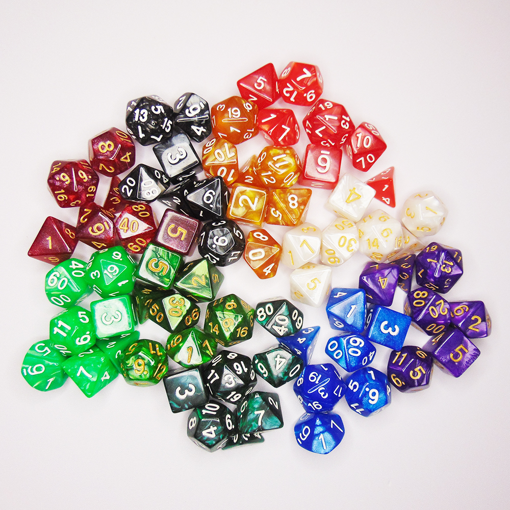 7 шт./компл. настольные многогранные пользовательские игральные кости DND акриловые игральные кости набор в тубе упаковка или мешок для костей многогранные игры