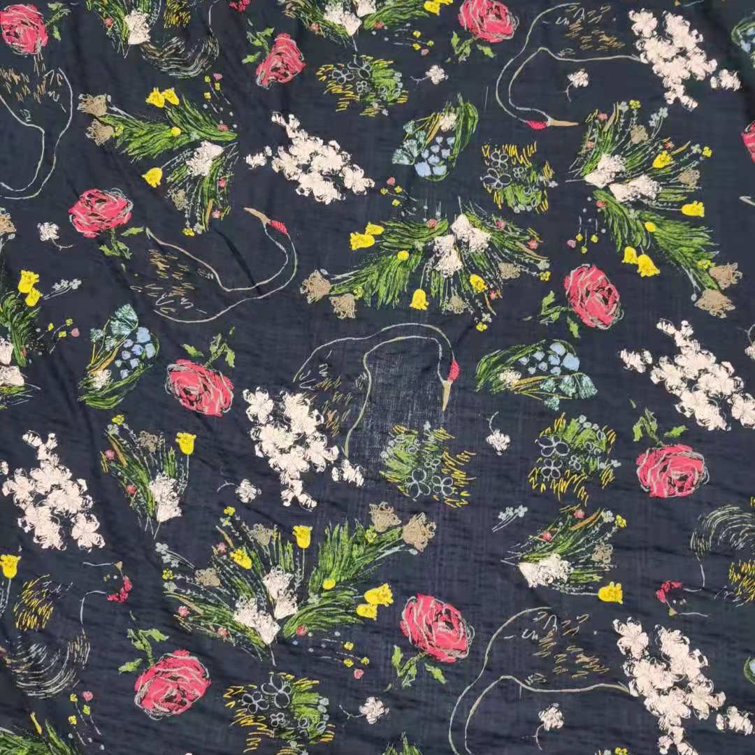 woman's flower Rayon fabric printed fabric for dress printed fabric