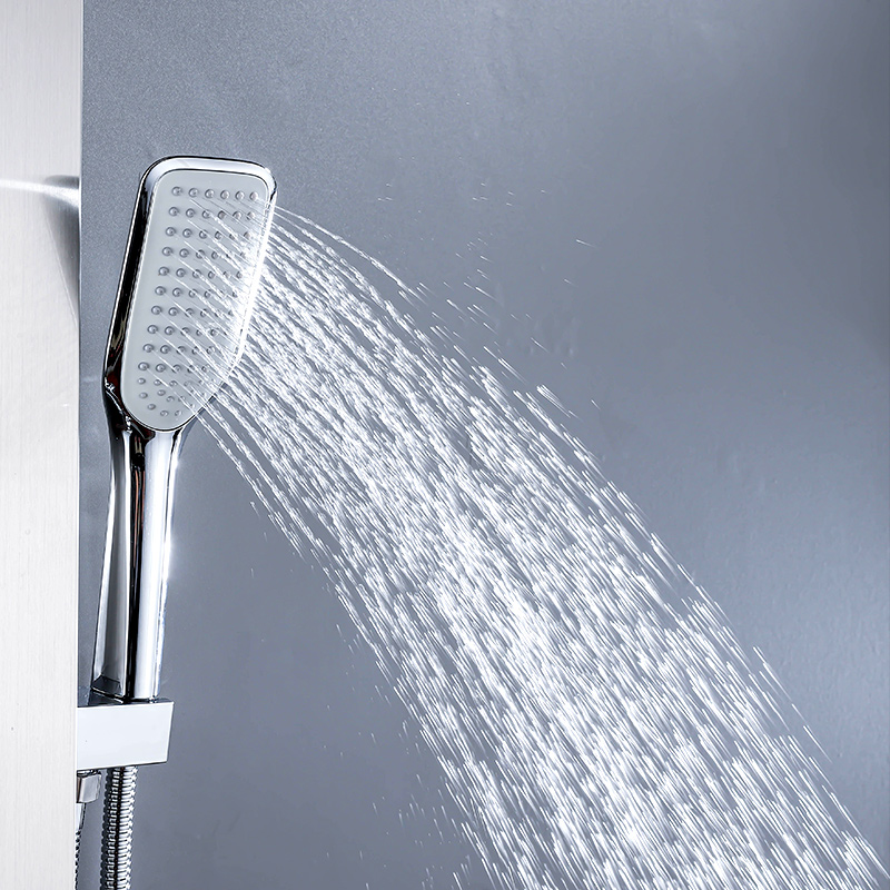 Shower Panel with led lights bathroom wall mounted stainless steel Waterfall shower column set tower Massage Jets Shower Panels