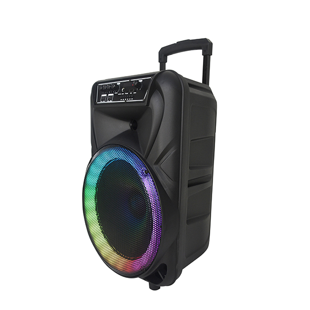 Wholesale Subwoofer Rechargeable Professional Single 12 inch LED Light Wireless Blue tooth Sound BOX Trolley PA Speaker