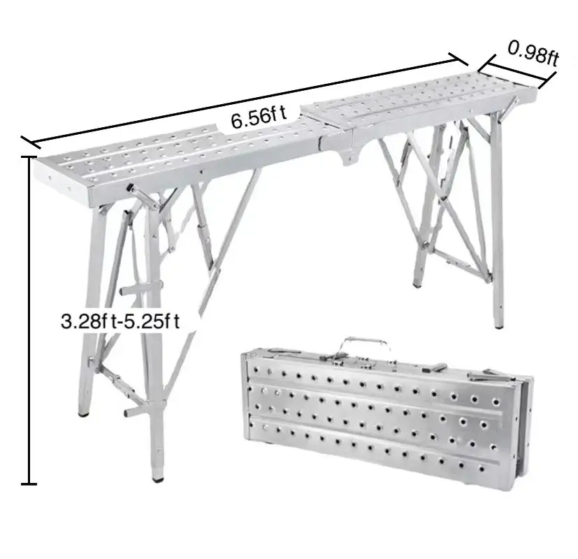 large loading capacity Folding multifunctional metal stool lifting scaffolding engineering ladder platform