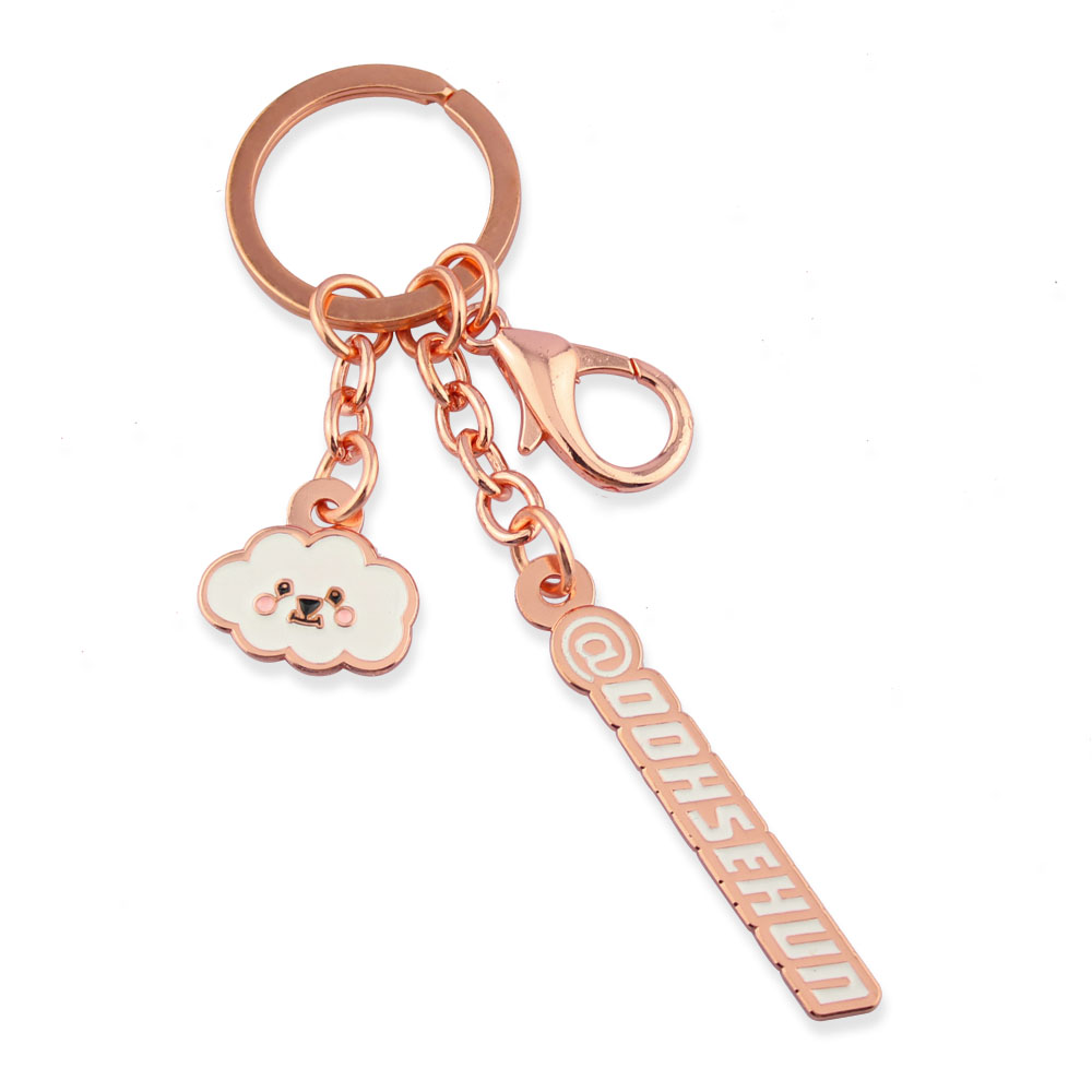 Manufacturer Customize Design Accessories Zinc Alloy Keychain Rose Gold Key Ring With Lobster