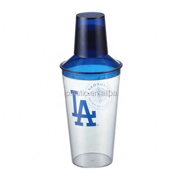 16oz plastic shaker for cocktail with print
