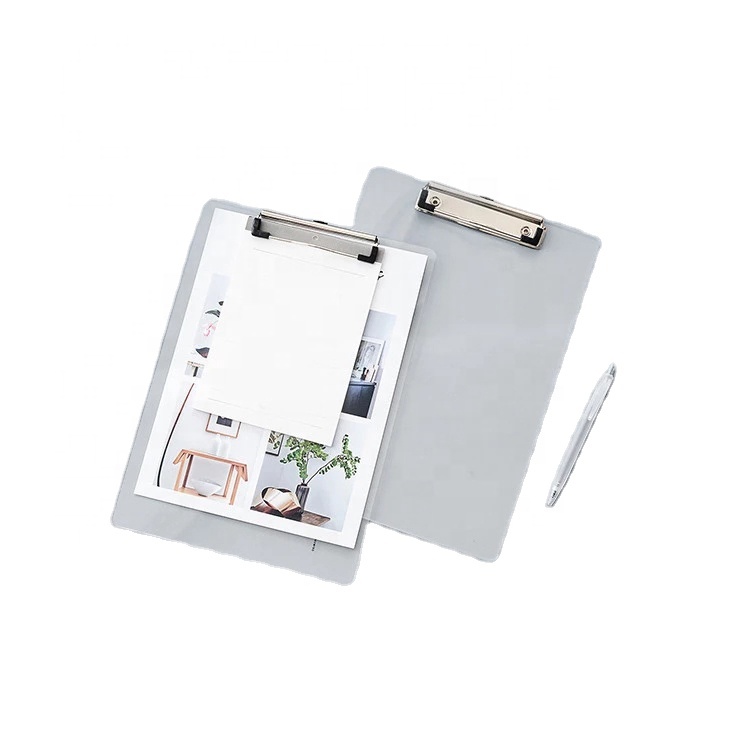 Hot Sale Custom A4 A5 Profile Storage Waterproof Plastic Clipboard Letter Size Clips Hosptital Nursing Acrylic Clipboard
