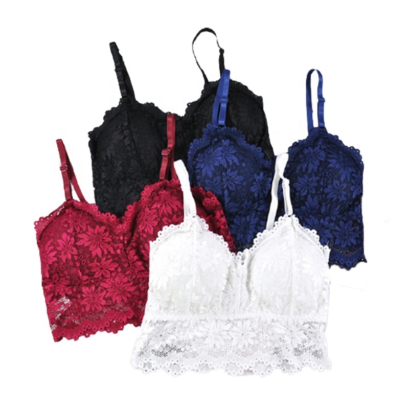 Fashion Floral Lace Underwear Sexy Seamless Bra For Women Padded Wireless Seamless Printed Bra