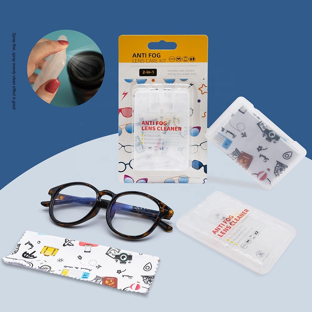 Luxury Custom Logo Eyewear Accessories 220G No.1 Microfiber Cloth Lens Cleaner Eyeglasses Cleaning Kit Spray Bottle For Glasses