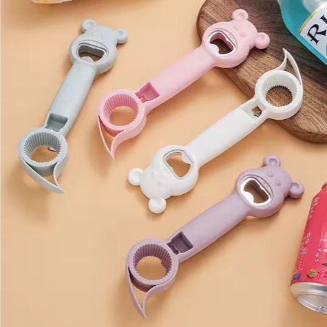Multipurpose 4 In 1 Beer Bottle Opener Can Opener Bottle Cap Screwing Device Bar Tools Beer Bottle Corkscrew Kitchen Accessories