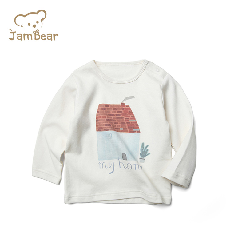 Jambear футболка с короткими рукавами из натурального хлопка; Детское футболка одежда с принтом оптовая продажа, дешевые, лето, осень, зима количество Реверсивный