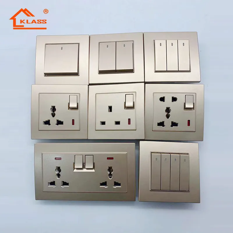 250V Modern Design  New Extreme Thin Electrical Switch light Wall Switch Socket with Noen