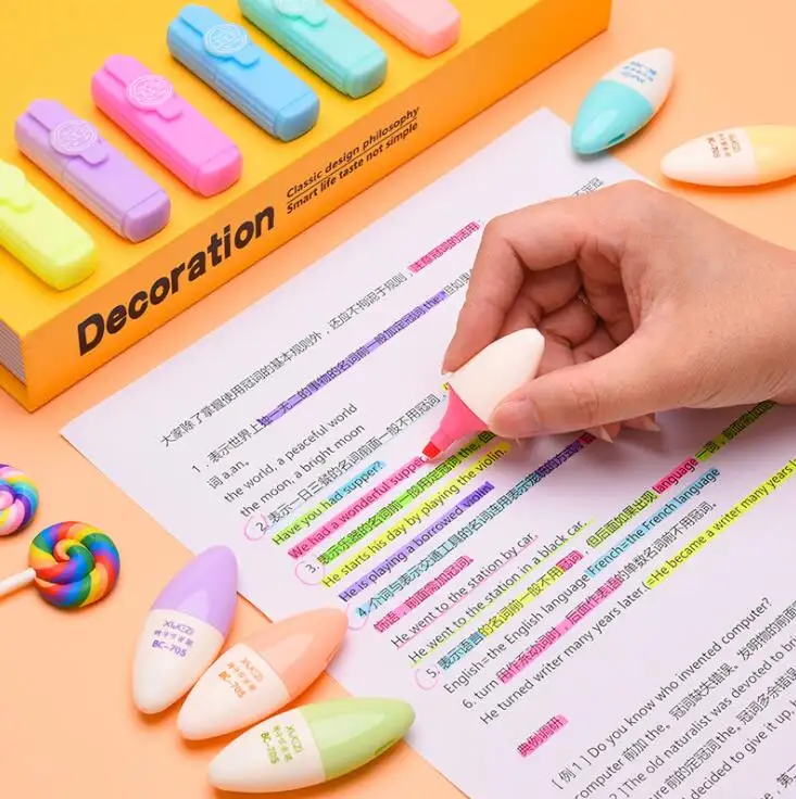 Creative cartoon highlighter marker color marker Mini highlighter Markers Highlighters