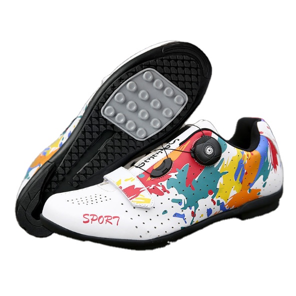 2021 New Style Road Bike Lockless Riding Shoes Rubber Sole Men's and Women's Road Bicycle Cycling Shoes