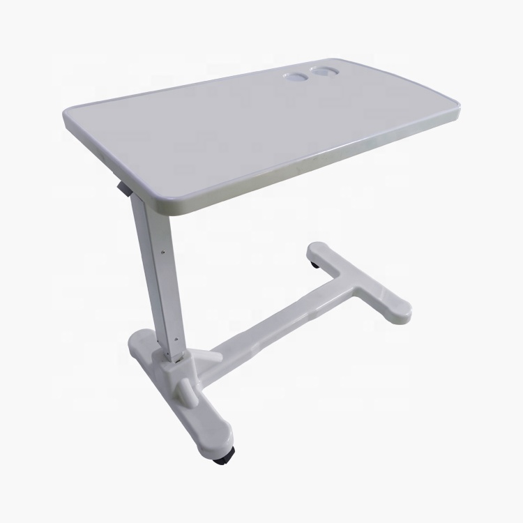 Overbed Table - Swivel Wheel Rolling Tray Table - Adjustable Bedside Table for Home, Hospital - Over Bed Laptop Reading Eating