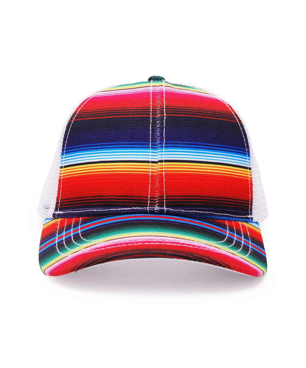 Sunshine Aztec Serape Baseball Cap Ladies Ponytail Adjustable Dad Cap DMA71116