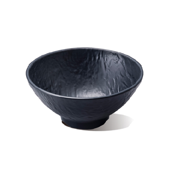 6 inches Japonais Extra Large Round Black Stone Melamine Bowls for homeware or restaurants
