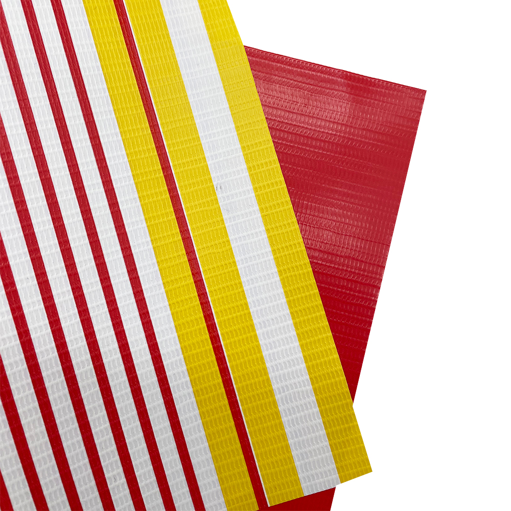 PVC Coated Stripe Tarpaulin Waterproof PVC Tarpaulin Material Awning