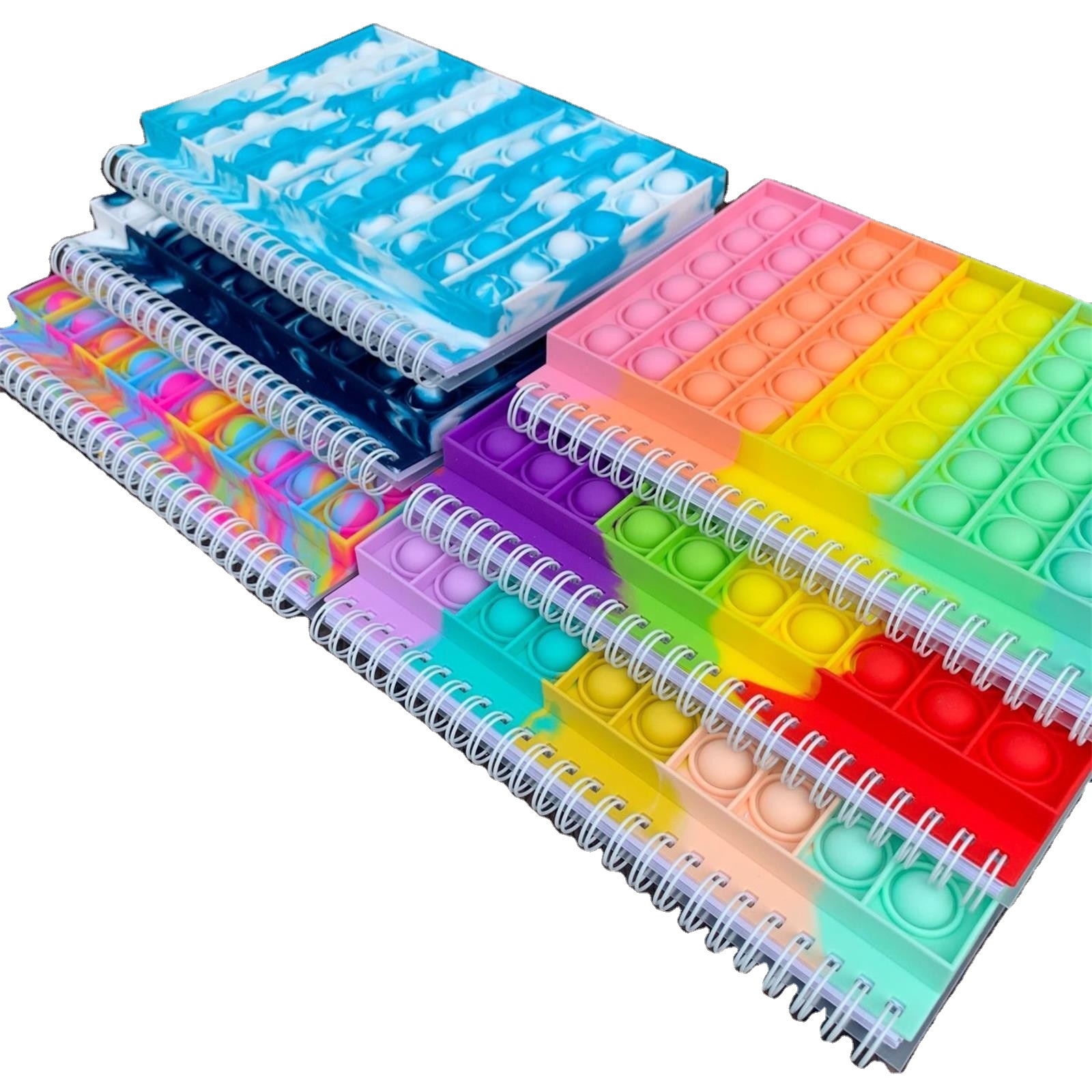 Finger Bubble Silicone Cover Notepad Student Supplies Decompression Notepad Fidget Toys New Notebook A5 Pop push up Notebook