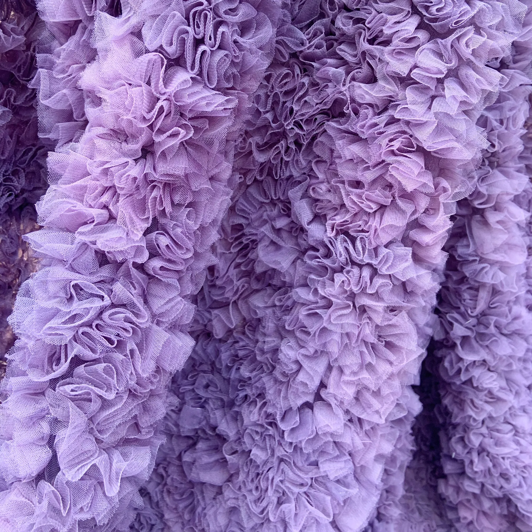 Tie Dye Style Purple Puffy Ruffle Fabric Tulle Net Ruffle Cake Dress lace fabric