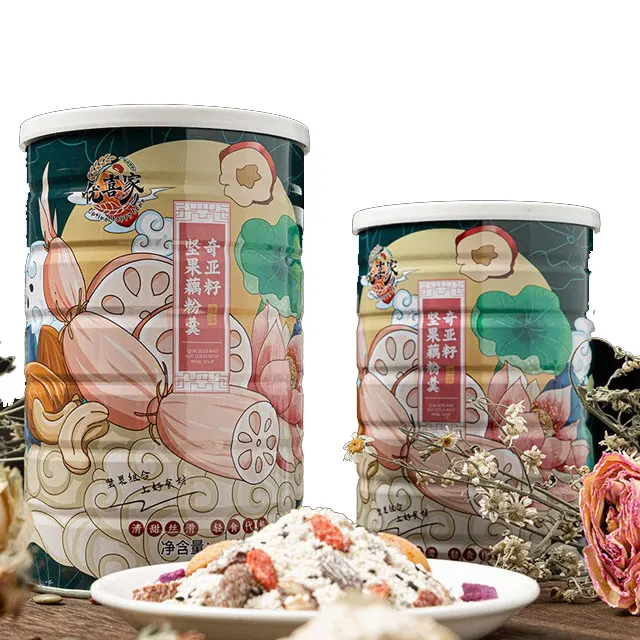 Natural Health Food Factory Wholesale Customized Nutritional Breakfast Qiya Seed Instant Nut Lotus Root Soup Powder