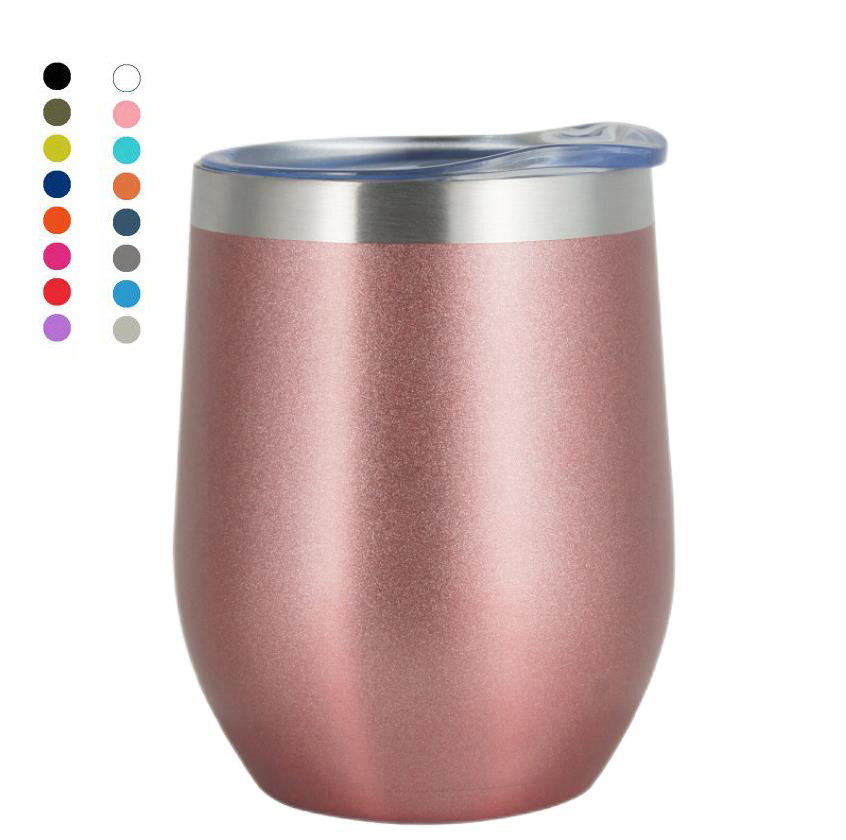 Amazon горячая Распродажа 12oz розовое золото окрашенная Двойная Стенка нержавеющая сталь вакуумная Изолированная винная неваляшка с ild