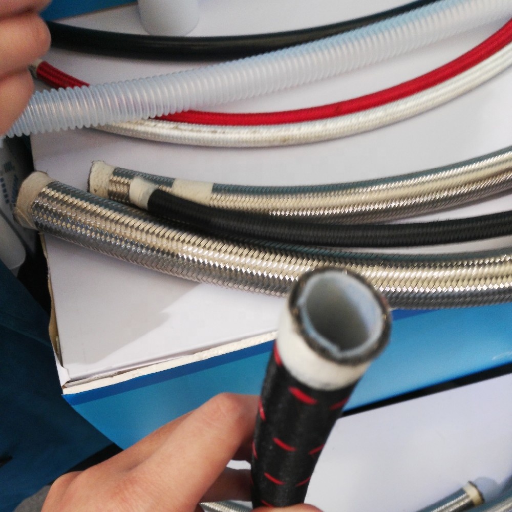 PTFE т Eflon шланг из нержавеющей оплеточный рукав из стальной проволоки с высокой температурой 304 из нержавеющей стали Te Flon гибкий шланг 1/4 " - 1" CN; Евр