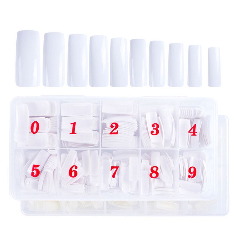 500 шт./кор. Nail Art ложные насадки для кия 10 размер натуральный чистый белый Ложные ногти Маникюрный Инструмент французские акриловые дизайны и изображением героев мультфильмов накладные ногти