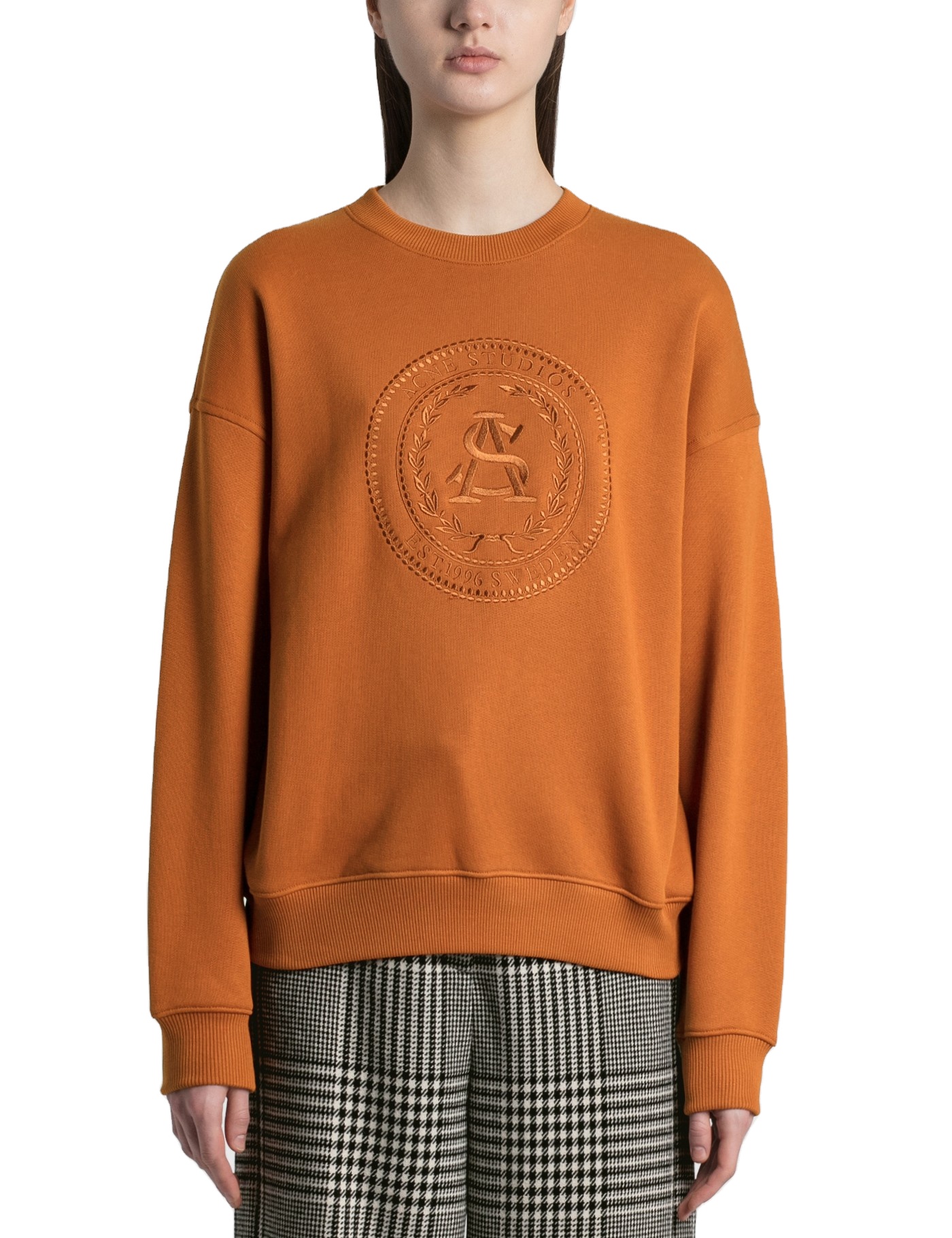 Custom Embroider Logo Sweatshirt 80% Cotton 20% Polyester Embossed Design Crew Neck Print On Logo Embroidered Sweatshirt