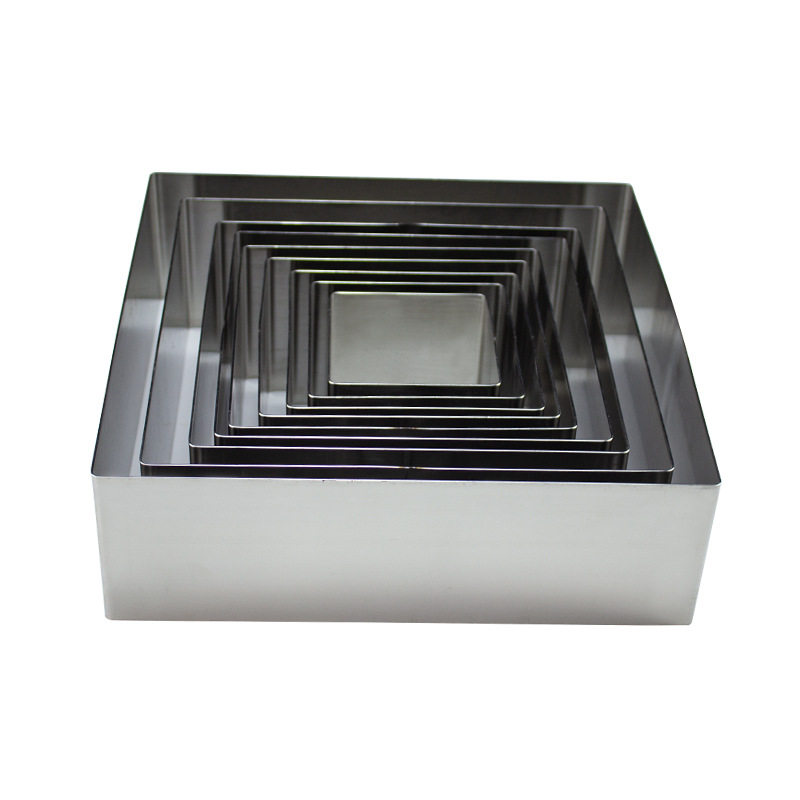3D Stainless Steel Square Cookie Cutter Cake Ring Mousse Tiramisu Mold Reusable Kitchen Cooking Tools