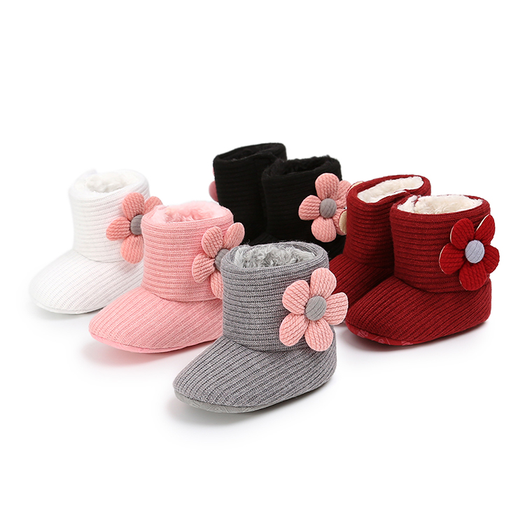 cute flower Warm Baby Shoes Winter Baby Boots For Newborn First Walker
