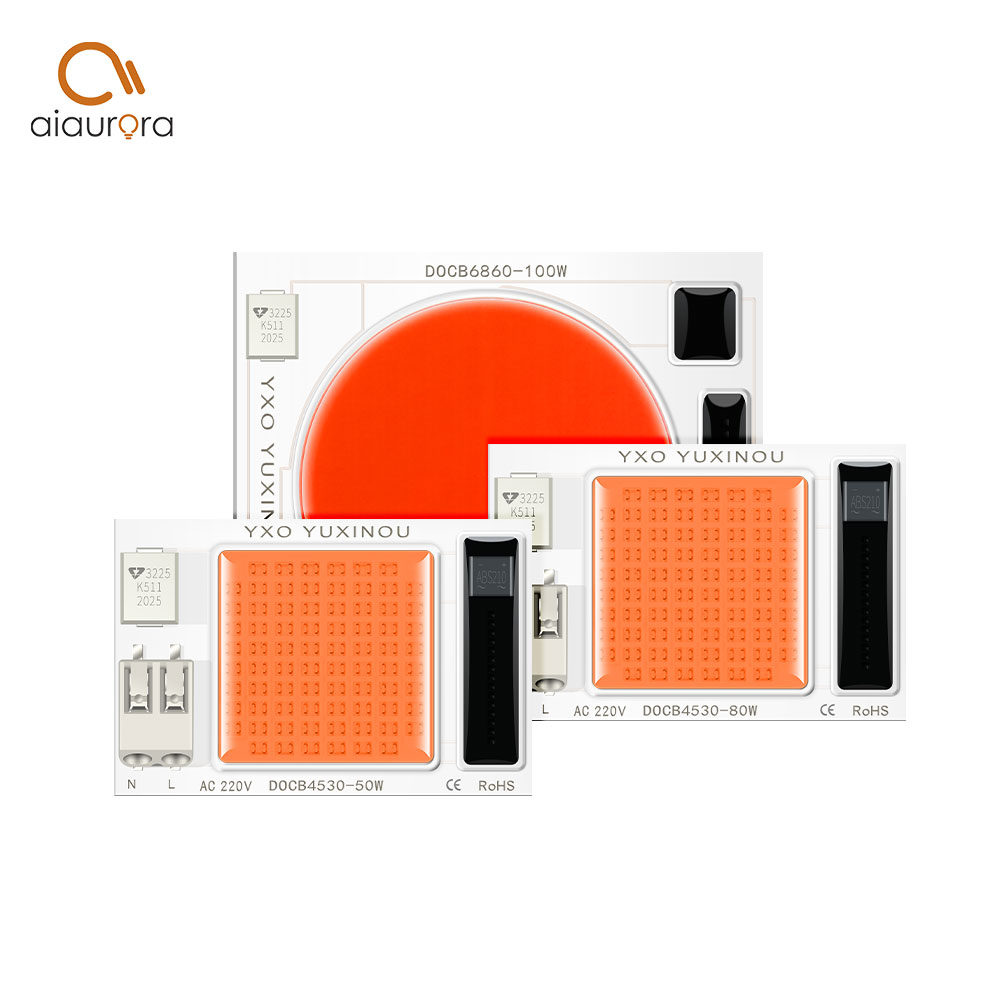 Hydroponice Ceramic DOCB LED Grow Light Chip Hydroponice AC 220V 50W 80W 100W Full Spectrum 370nm-780nm For Indoor Grow Lighting