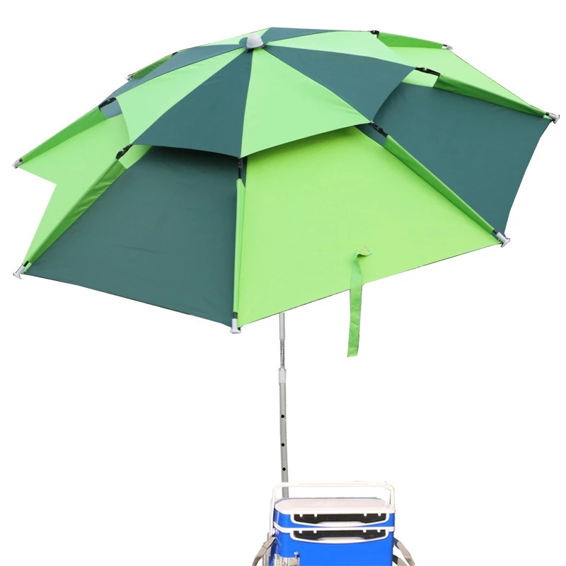 2 m Beach Fishing Folding Umbrella Outdoor Rain-proof Sunscreen Anti-UV Sunshade