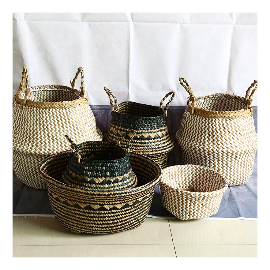 Корзина из морской травы Cesta Mimbre для белья, плетеная корзина из ротанга, корзина для хранения