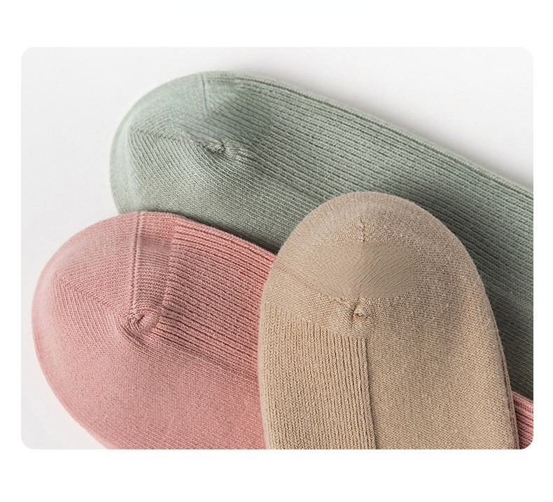Ladies Pure Cotton Socks Double Needle Stockings Middle Tube Cotton Socks Fall/Winter Combed Cotton Pure Color Deodorant Women S