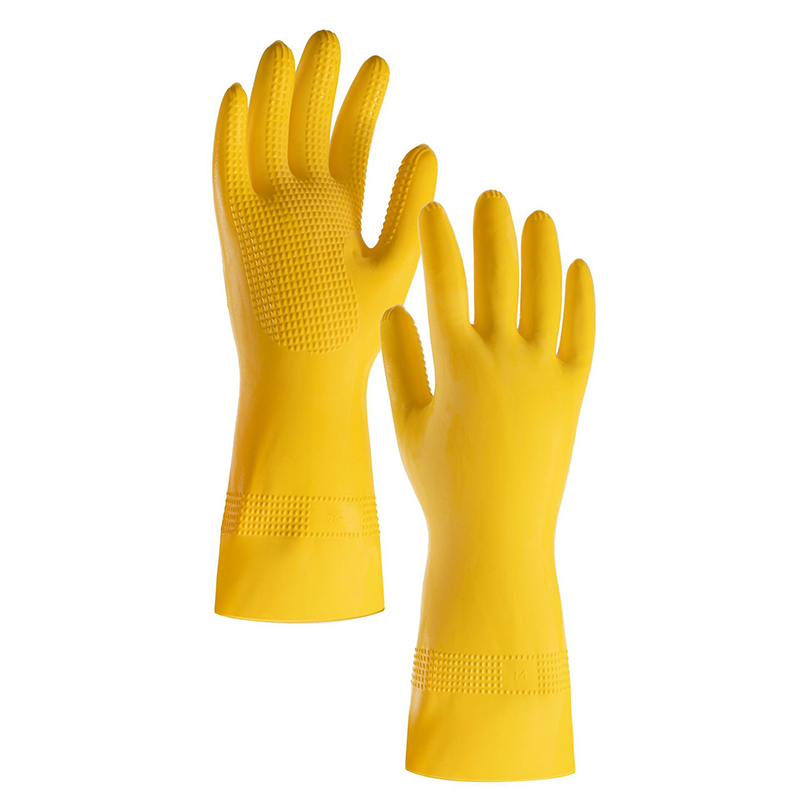 Durable Reusable Long Sleeve Waterproof Cleaning Latex Rubber Household Gloves Kitchen Protective Anti Slip Large Particles