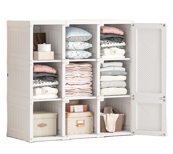 Smart-Furn foldable wardrobe assembly free plastic portable cabinet modular closet for bedroom fold cube clothe storage kid baby