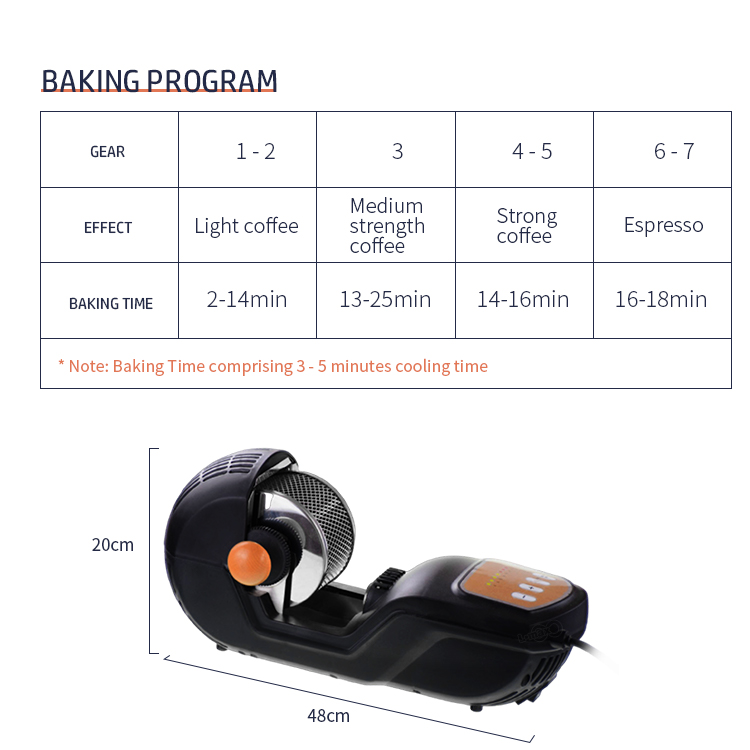 Newly Arrived Home Electric Coffeebean Roaster Machine Non-Stick Pan Design With Timing Function Coffee Roaster