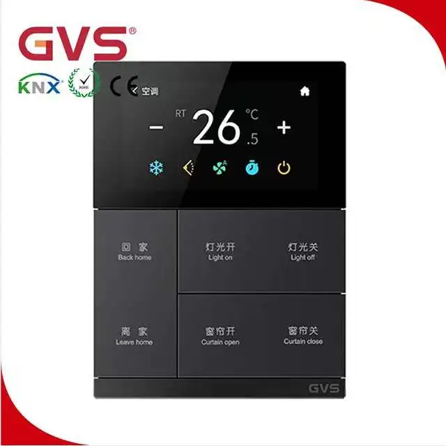 Guangzhou Manufacturer EIB K-bus KNX Smart Home Villa Hotel Automation System KNX Temperature Panel  Thermostat Panel GVS KNX