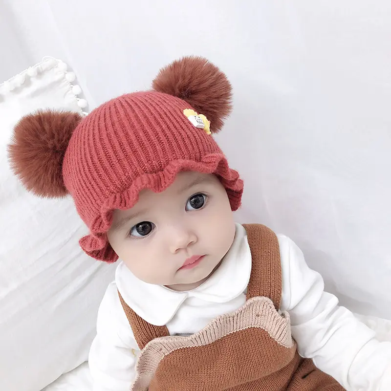 wholesale super soft kids winter cashmere hat custom luxury fashion knitted kids baby hat