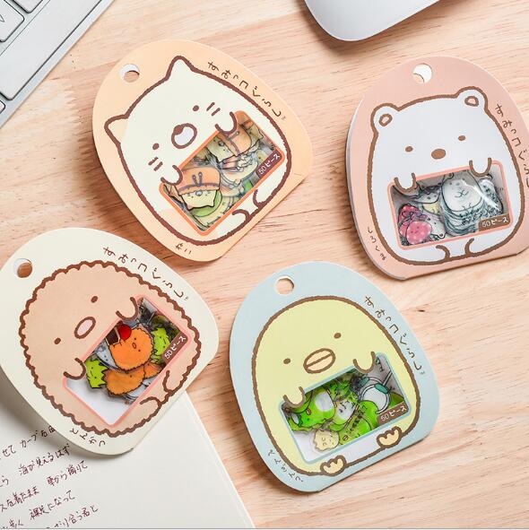 50 шт./пакет Kawaii из прозрачного ПВХ с изображением героев из мульфильмов наклейка для дневника канцелярских принадлежностей