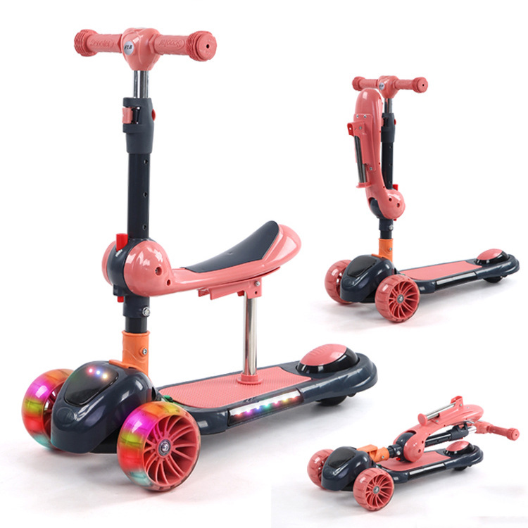 Оптовая продажа, недорогие скутеры 3 en 1 kids 4 PU flash wheel kick scooter, Лидер продаж, детский складной скутер с подсветкой и музыкой