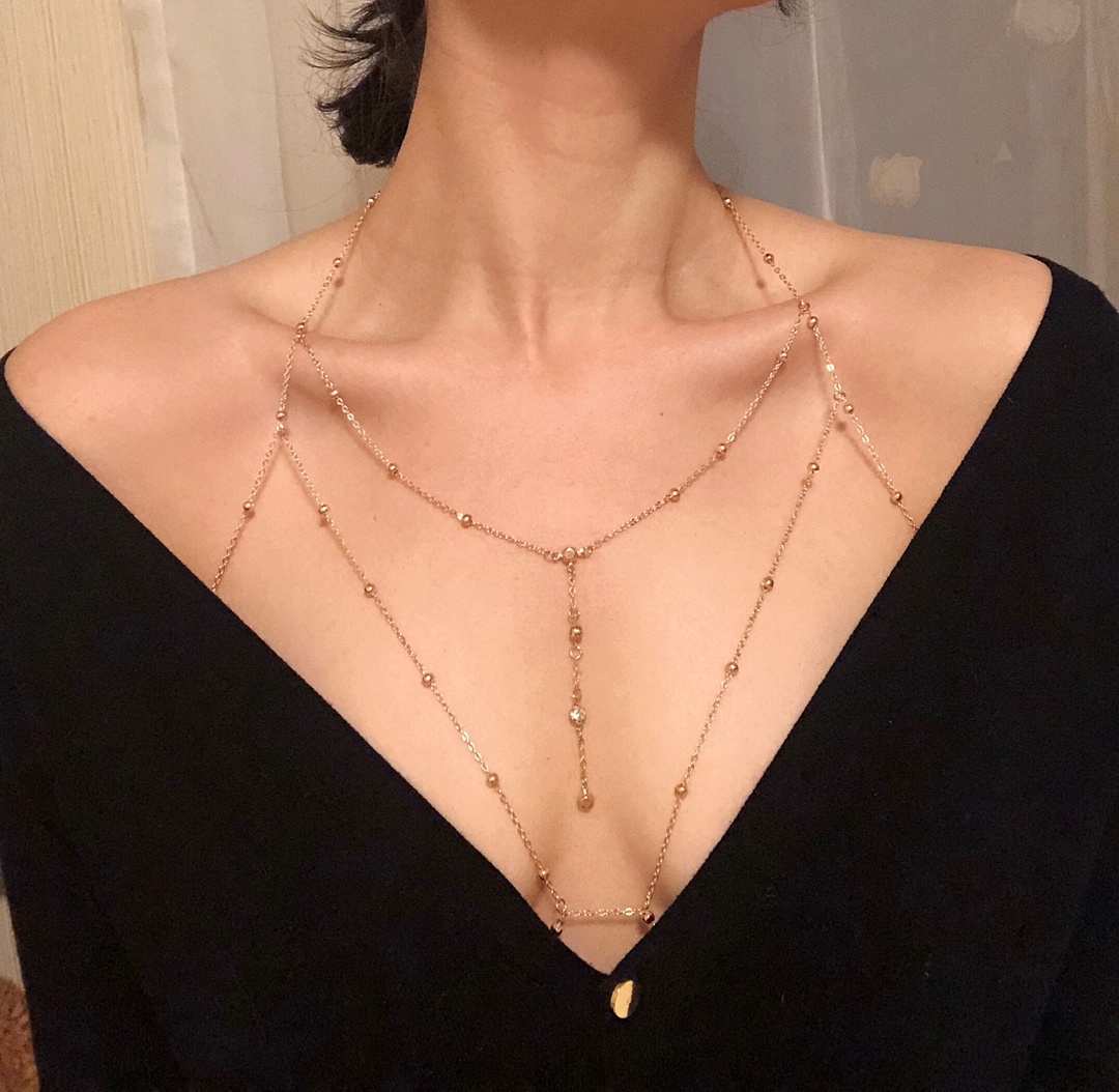 NAKAMURA Bikini chain fashion accessories sexy jewelry body Necklace collarbone female breast chain