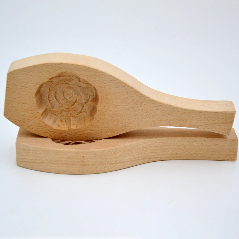 Custom Solid Durable Traditional Mid Autumn Festival Wooden Press Flower Mooncake Mold Cookie Molds Cookie Cutters