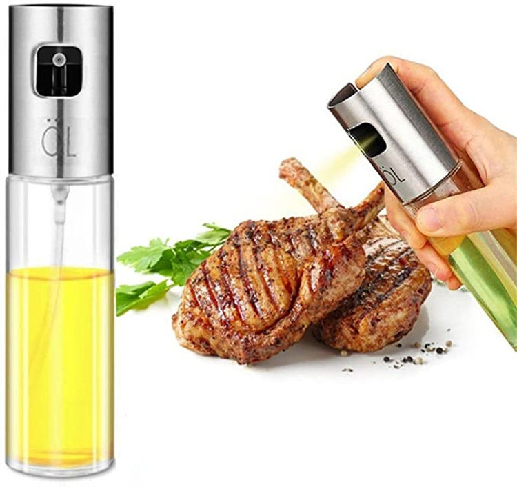 Hot Sales Stainless Steel Food-grade Olive Oil Glass Bottle Sprayer 100ML Oil Sprayers Oil Spray Bottle For BBQ,Baking,Cooking
