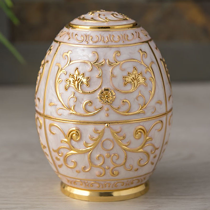 QIAN HU Vintage Metal European Style Automatic Retractable Toothpick Dispenser Holder Egg Shape Toothpick Storage Box