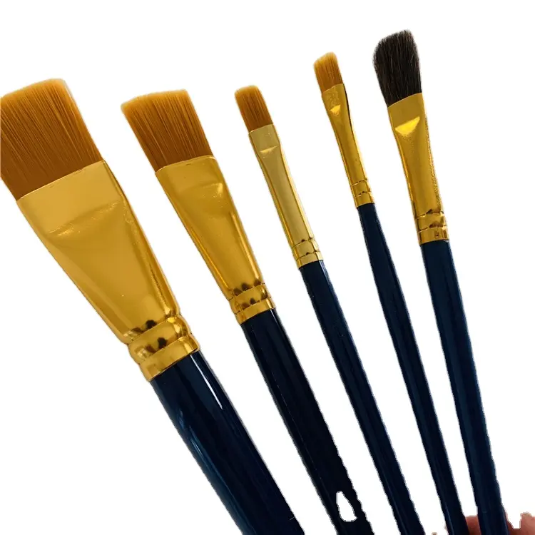 5-piece Nylon Artist Paint Brush Group Acrylic Bristle Paint Brush For Oil Painting