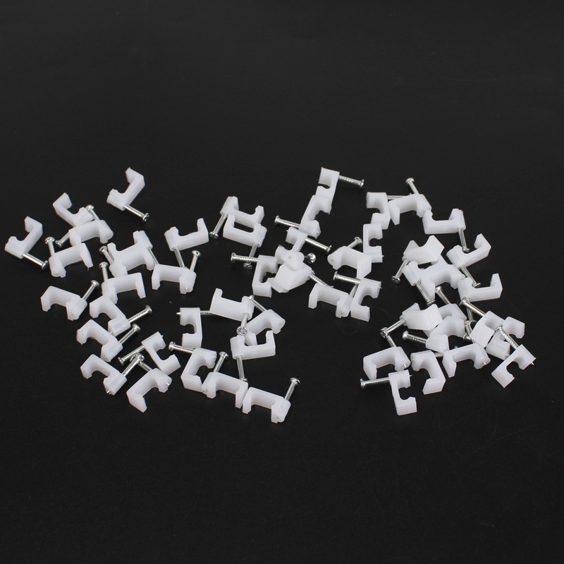 Factory PE Plastic Electrical Wire Wall Nails Clamp Cord Tie Holder Circle Cable Clips
