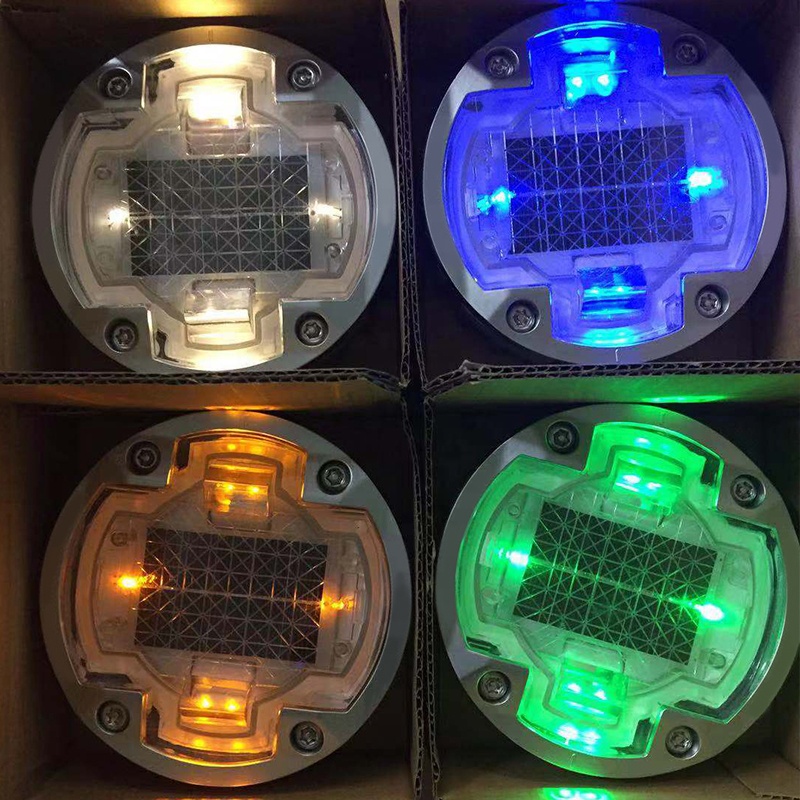Blinking or constant working aluminium solar led hewavy duty cat eye reflective studs road marks for road safety