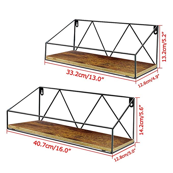 High quality durable Wooden Wall Shelf modern style metal wall mount Multi-Functional Storage displayracks