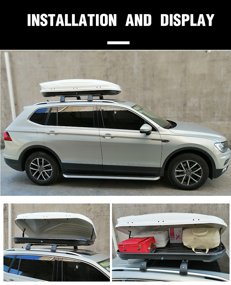 High Quality Plastic ABS Material White and Black Customized Car Roof Box