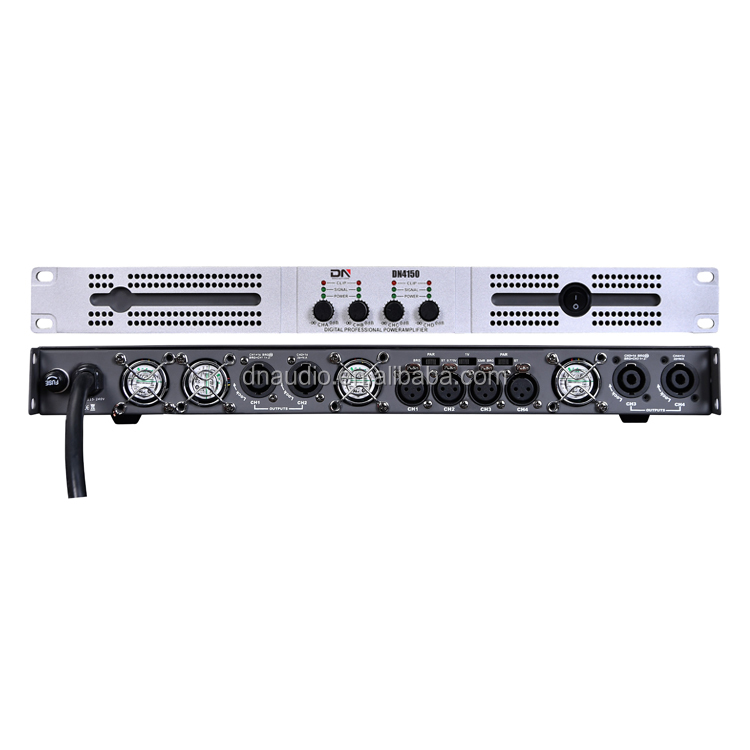 DN4150 класса D 1U 1500w 6000w 4 ch четыре 4 канала стерео аудио PFC цифровой Профессиональный усилитель мощности